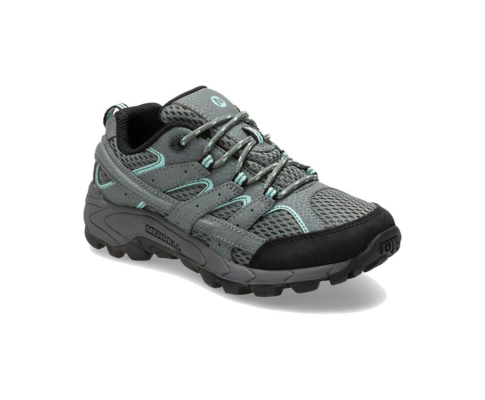 Buty Trekkingowe Merrell Dziecięce Szare - Moab 2 Niskie Lace - 098526-IYU